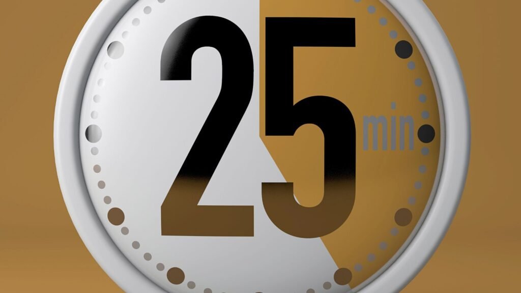 Bloques de 25 minutos usados en la tecnica Pomodoro