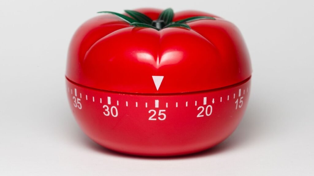 Timer en forma de tomate para la tecnica pomodoro