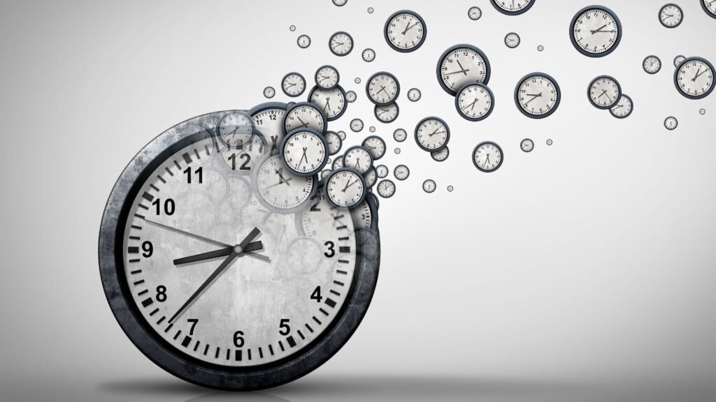 Imagen de relojes volando, asi como vuela el tiempo